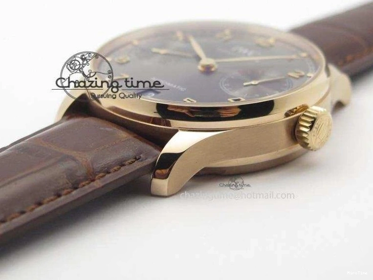 MIROTIME 1219 Unisex Portuguese Real PR RG IW500702 ZF 1:1 Best Edition On Brown Leather Strap A52010 V 7303